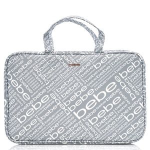 BEBE Make Up/Lingerie Bag Satchel Style Gray&White